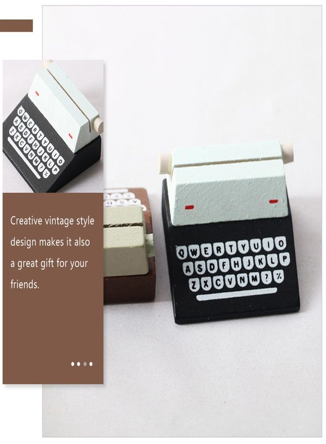 BCOATH Miniature Dollhouse Typewriter Model Retro Mini Typewriter Decor Vintage Style Small Scale Home Office Accessory - Image 2